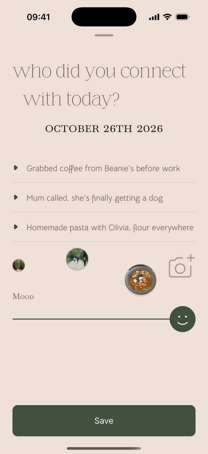Writing three lines in the app